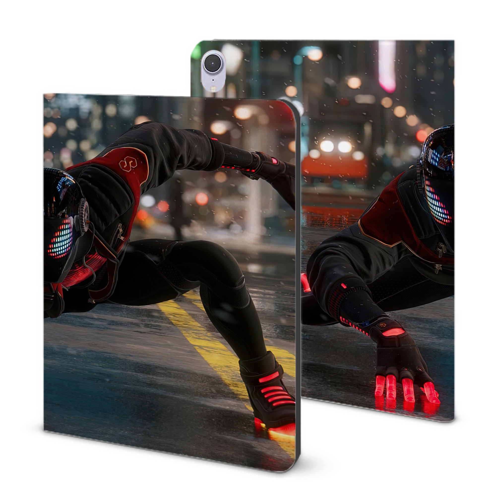 （画像用） Spider Man スパイダーマン IPad ケース ブック型 PUレザー TPU 耐衝撃 軽量 薄型 ペン収納なし 全面保護 IPad 各モデル対応